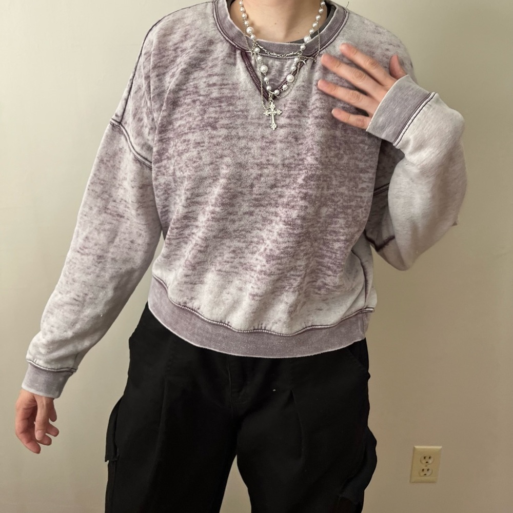 Distressed lavender pullover
